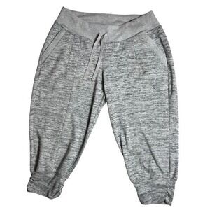 Athleta Womens Sz S Gray Heather Jogger Capris Comfort Elastic Waist Walk-1669